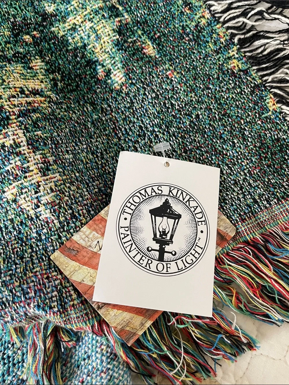 Thomas Kinkade Multicolored Tapestry Throw New with tags